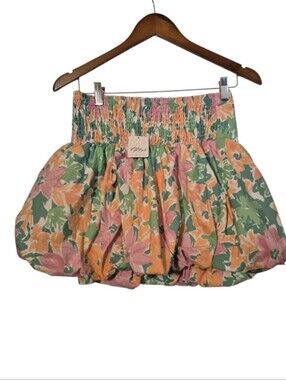 Free People Lula Bubble Floral Mini Skirt